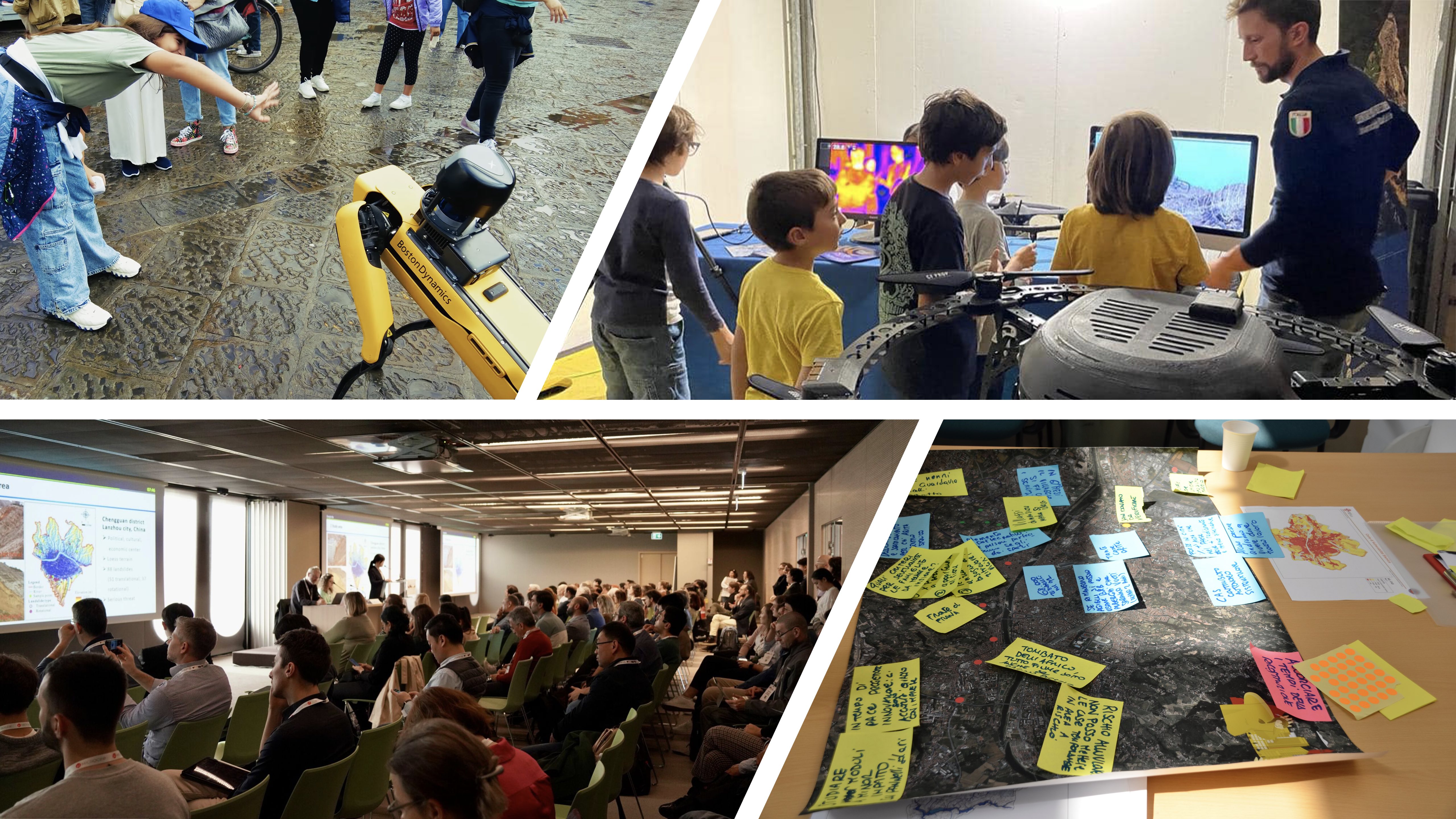 collage di foto di attività varie di formazione